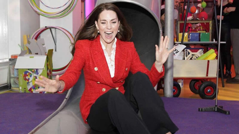 Kate Middleton Shoots Down Slide