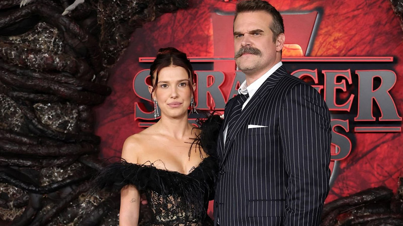 Millie Bobby Brown and David Harbour