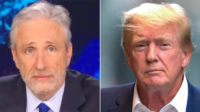 Jon Stewart and trump Photos