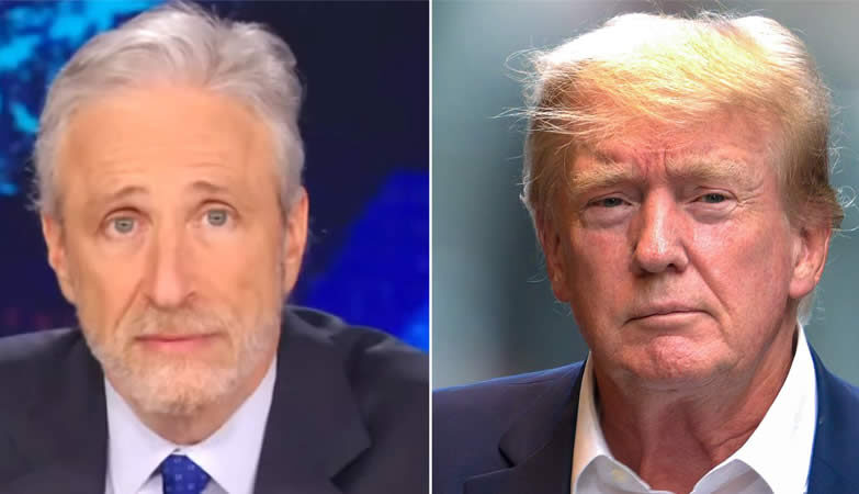 Jon Stewart and trump Photos