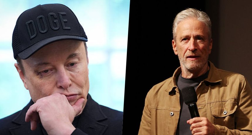 Jon Stewart and Elon Musk